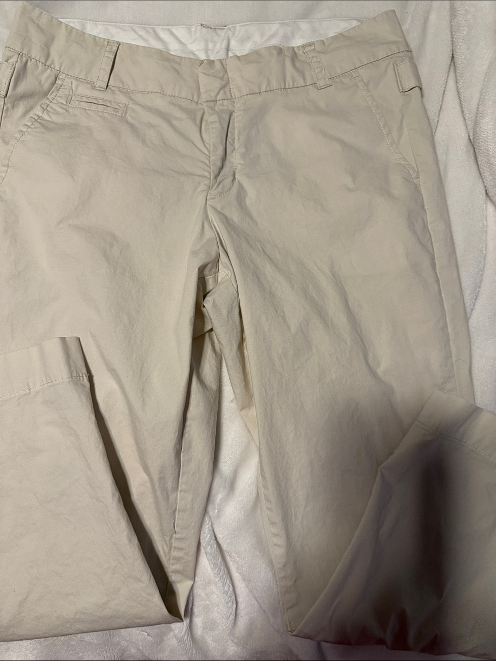 Norma Kamali Light Cream Straight-Leg Trousers